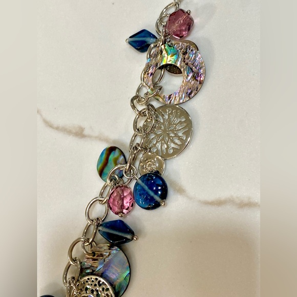 2 FOR $20 ITEM
116.  ABALONE & MULTI-COLORED BEADED CHARM BRACELET WITH EXTENDER - Picture 4 of 9